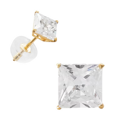 CZ Stud Earrings - 14kt SQUARE