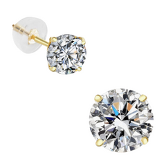 CZ Stud Earrings - 10kt ROUND