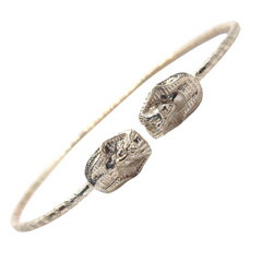 Pharaoh Head West Indian Bangle - Sterling Silver