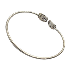 Pharaoh Head West Indian Bangle - Sterling Silver