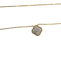 Clover Natural Diamond Necklace - 18kt