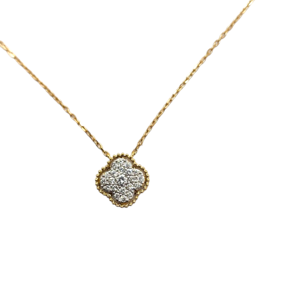 Clover Natural Diamond Necklace - 18kt