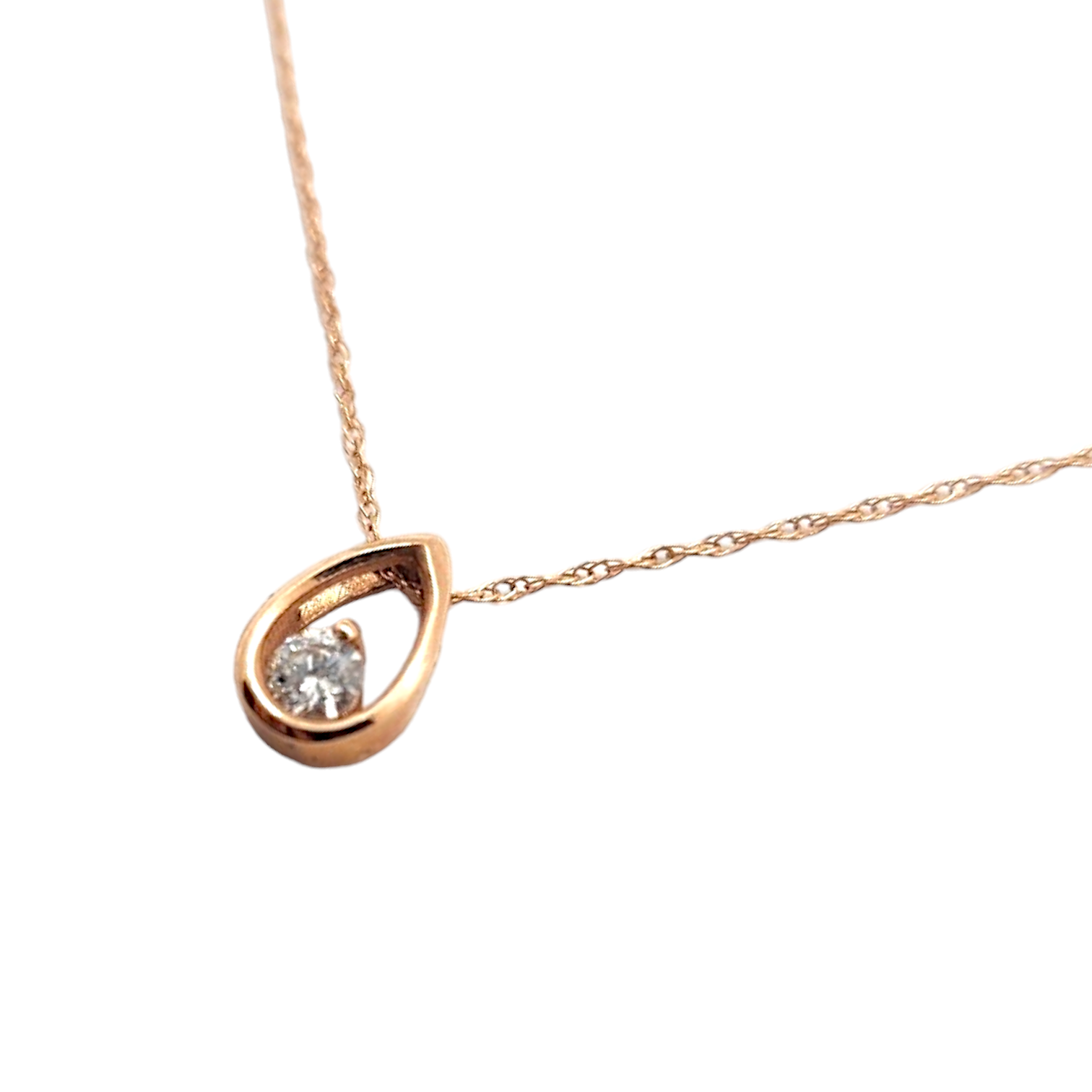 Solitare Diamond - Pear Shape Frame 10kt Rose Gold