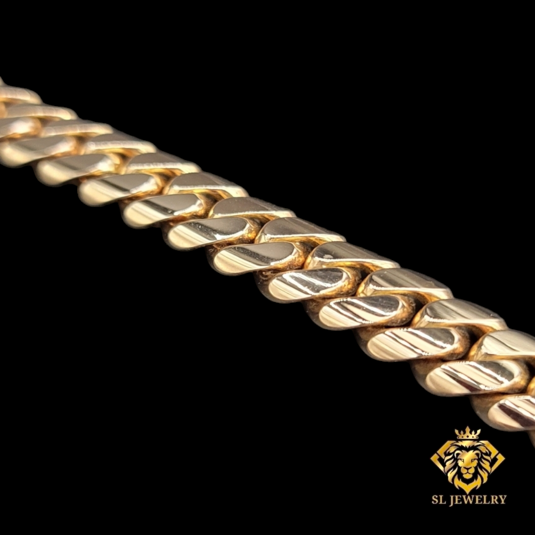 10mm SOLID BRACELET - Miami Cuban Link 14kt