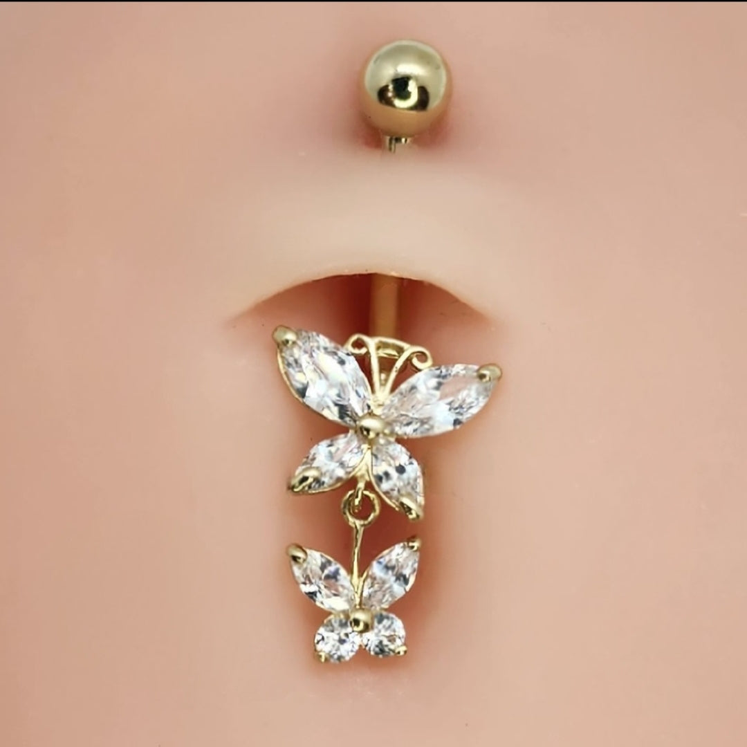 Butterfly Belly Ring - 14kt