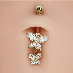 Butterfly Belly Ring - 14kt