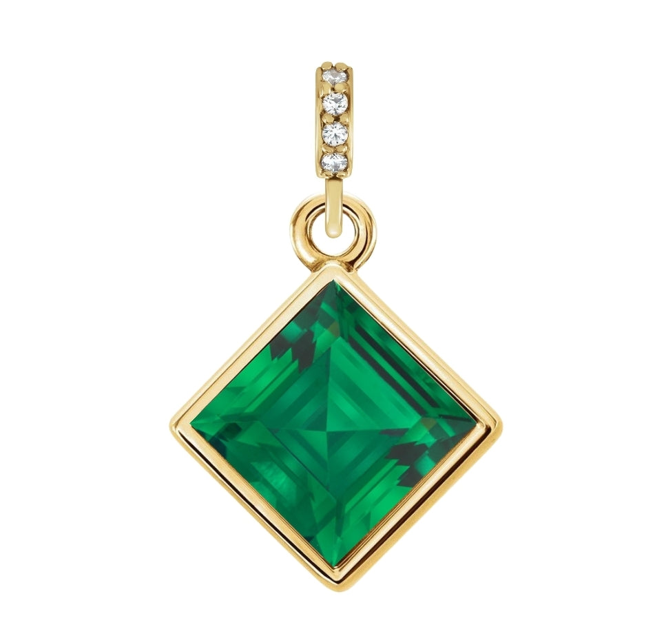 Birthstone Pendant - Solid 14kt Yellow Gold