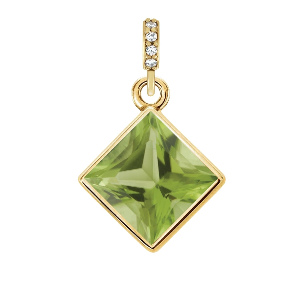 Birthstone Pendant - Solid 14kt Yellow Gold