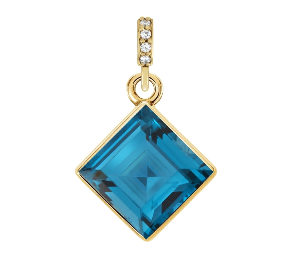 Birthstone Pendant - Solid 14kt Yellow Gold