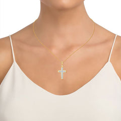 Cross Pendant - Natural DIamonds