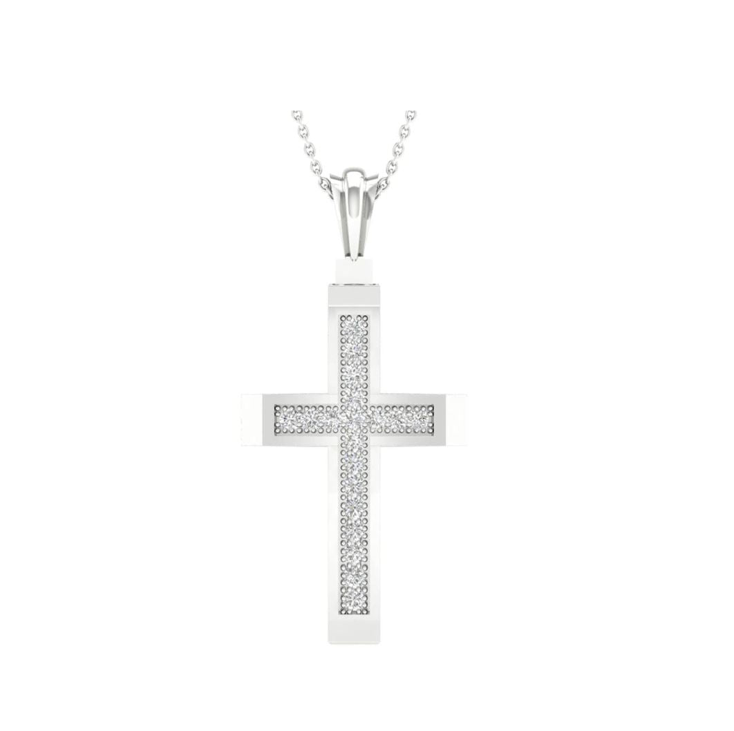 Cross Pendant - Natural DIamonds