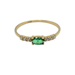 Oval Shaped Birthstone Band - 10kt