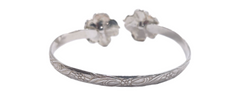 Hibiscus West Indian Bangle - Sterling Silver