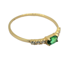 Oval Shaped Birthstone Band - 10kt