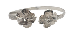 Hibiscus West Indian Bangle - Sterling Silver