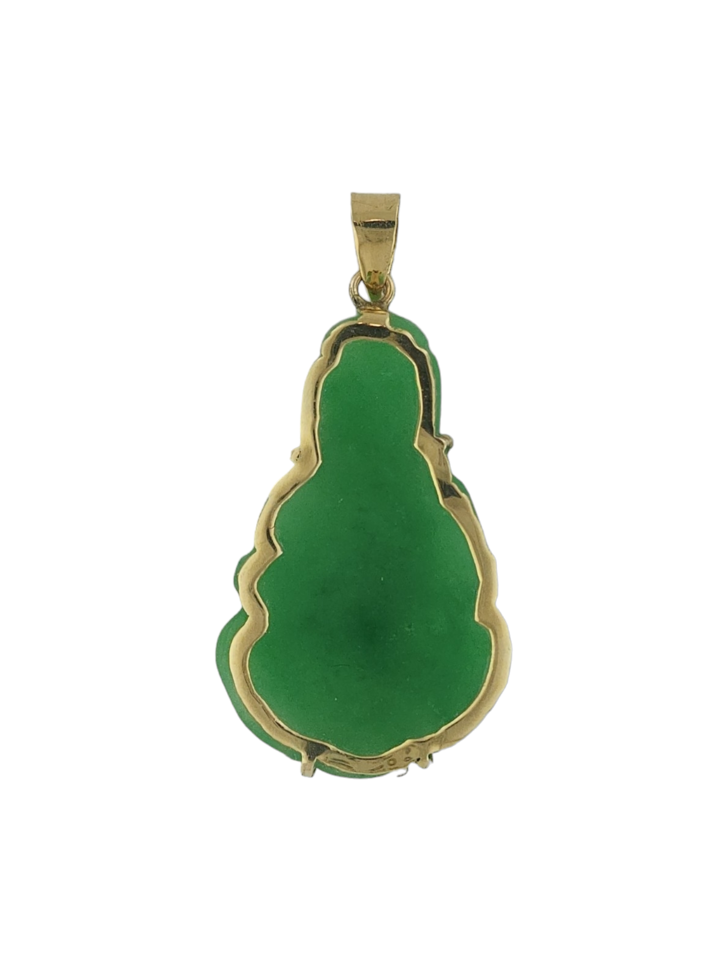 14kt Green Jade Buddha Pendant