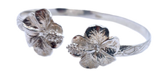 Hibiscus West Indian Bangle - Sterling Silver