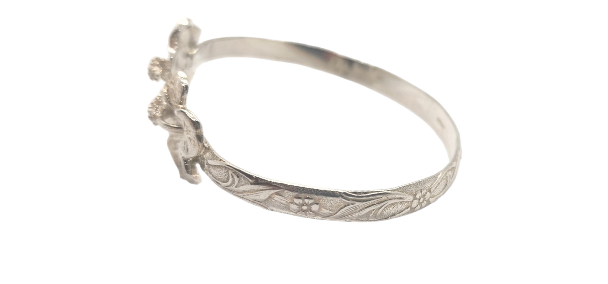 Hibiscus West Indian Bangle - Sterling Silver