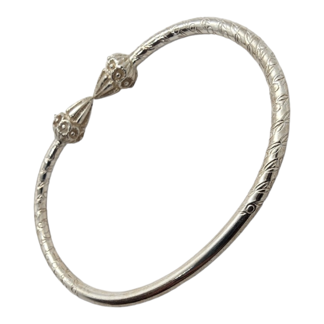 Traditional Spiked West Indian Bangle - Sterling Silver