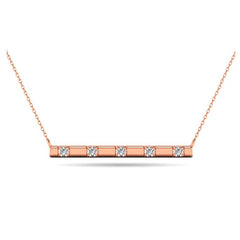 10kt Rose Gold 0.10ct White Diamond Bar Necklace