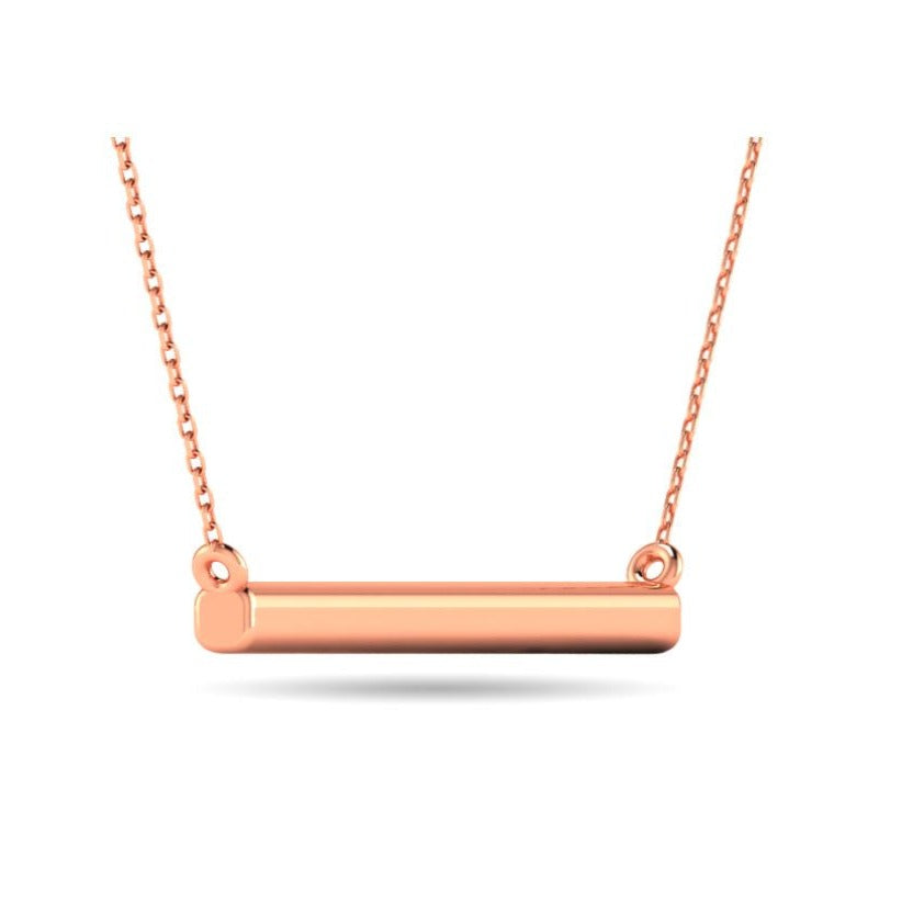 10kt Rose Gold 0.10ct White Diamond Bar Necklace