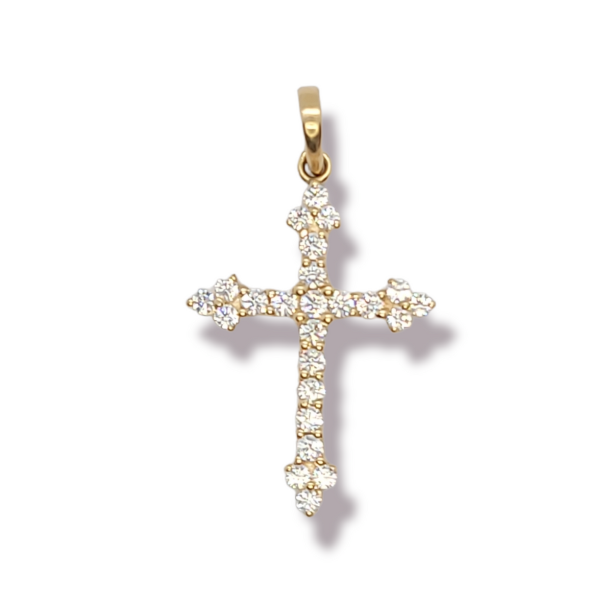 14kt Gold Cross CZ