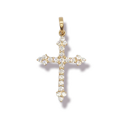 14kt Gold Cross CZ