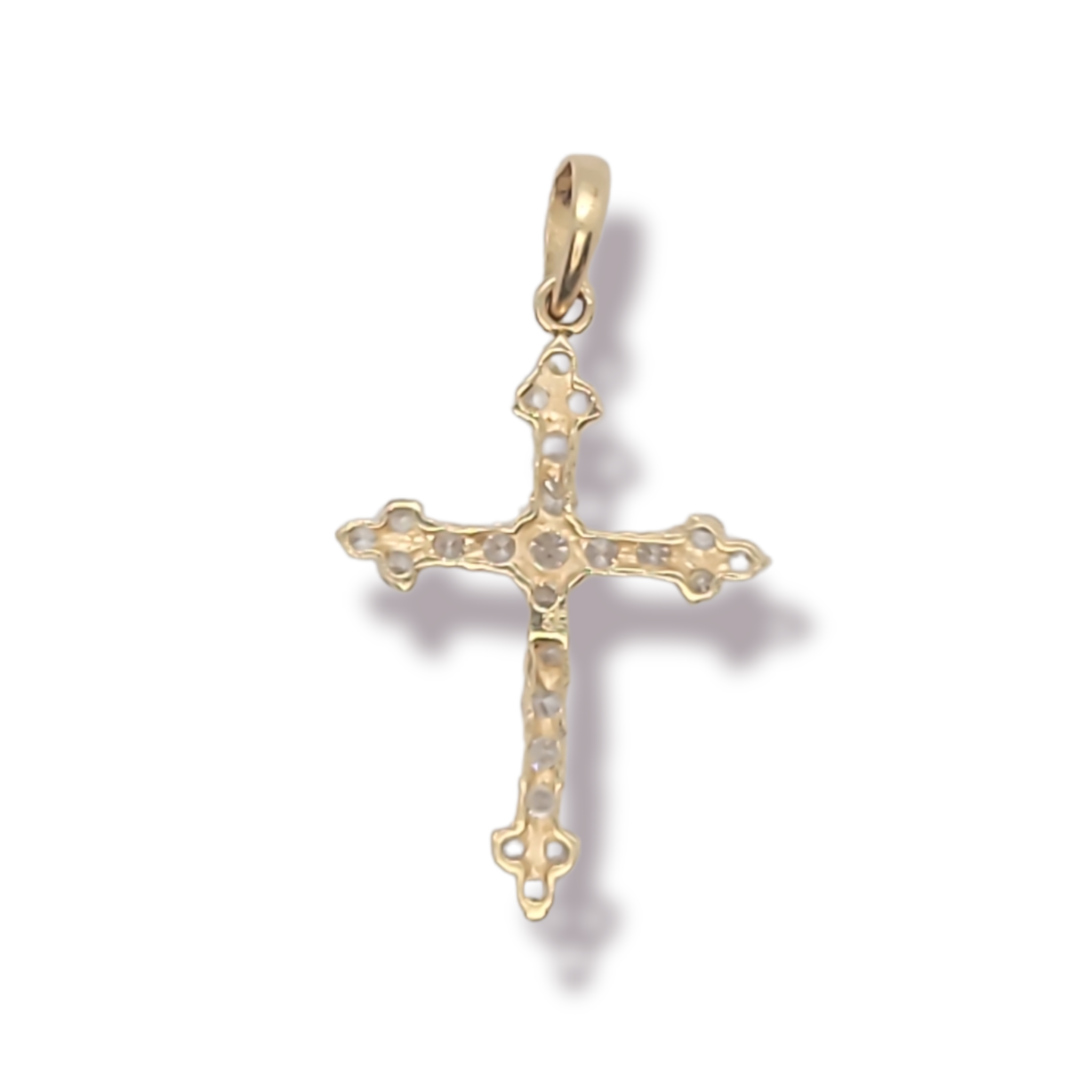 14kt Gold Cross CZ