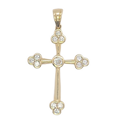 14kt Yellow Gold Cross CZ