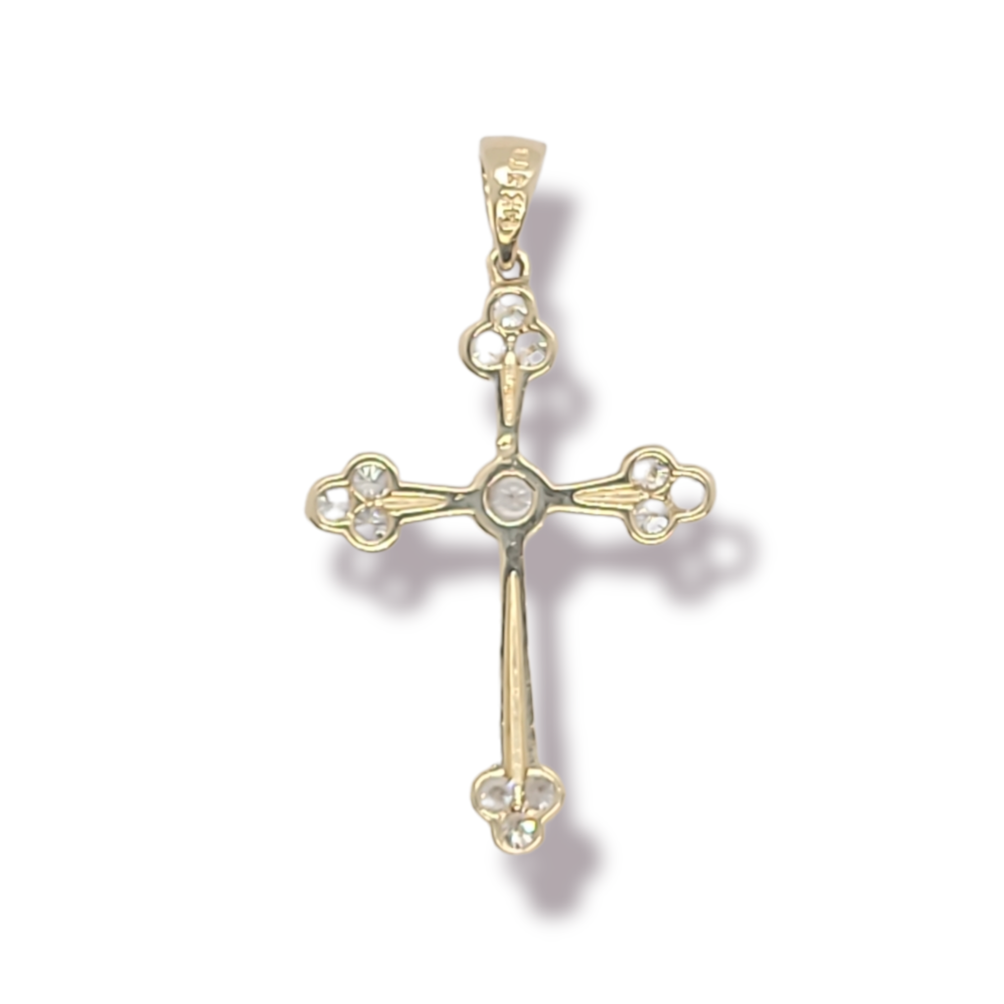 14kt Yellow Gold Cross CZ