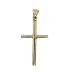 14kt Yellow Gold Rounded Hollow Cross