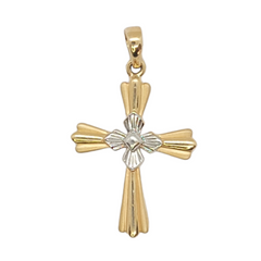 14kt Two-Tone Gold - Fancy Cross