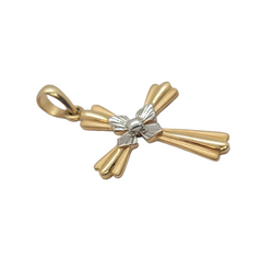 14kt Two-Tone Gold - Fancy Cross