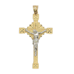 14kt Two-Tone Crucifix Cross