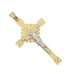 14kt Two-Tone Crucifix Cross