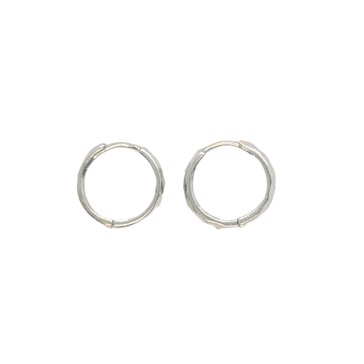 14kt White Gold 3.7mm Huggie Hoops 0.55"inches