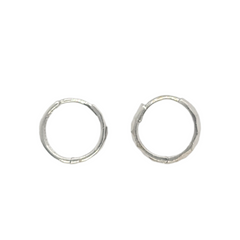 14kt White Gold 2.40mm Huggie Hoops 0.45"inch