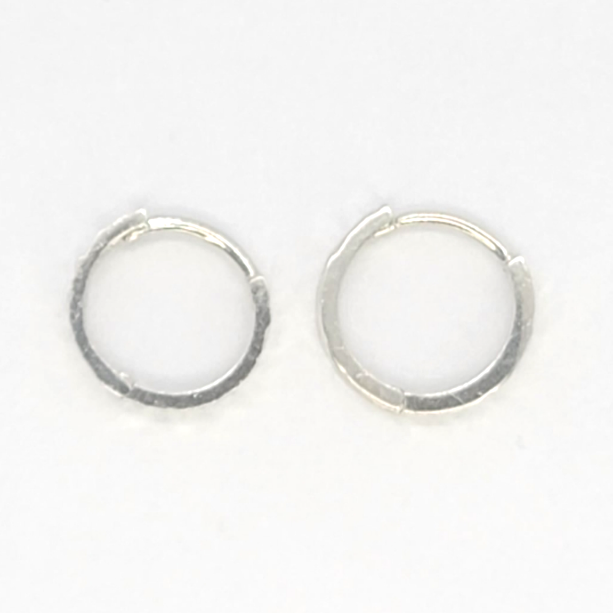 14kt White Gold Huggies with Pattern 0.45"