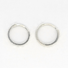 14kt White Gold Huggies with Pattern 0.45"