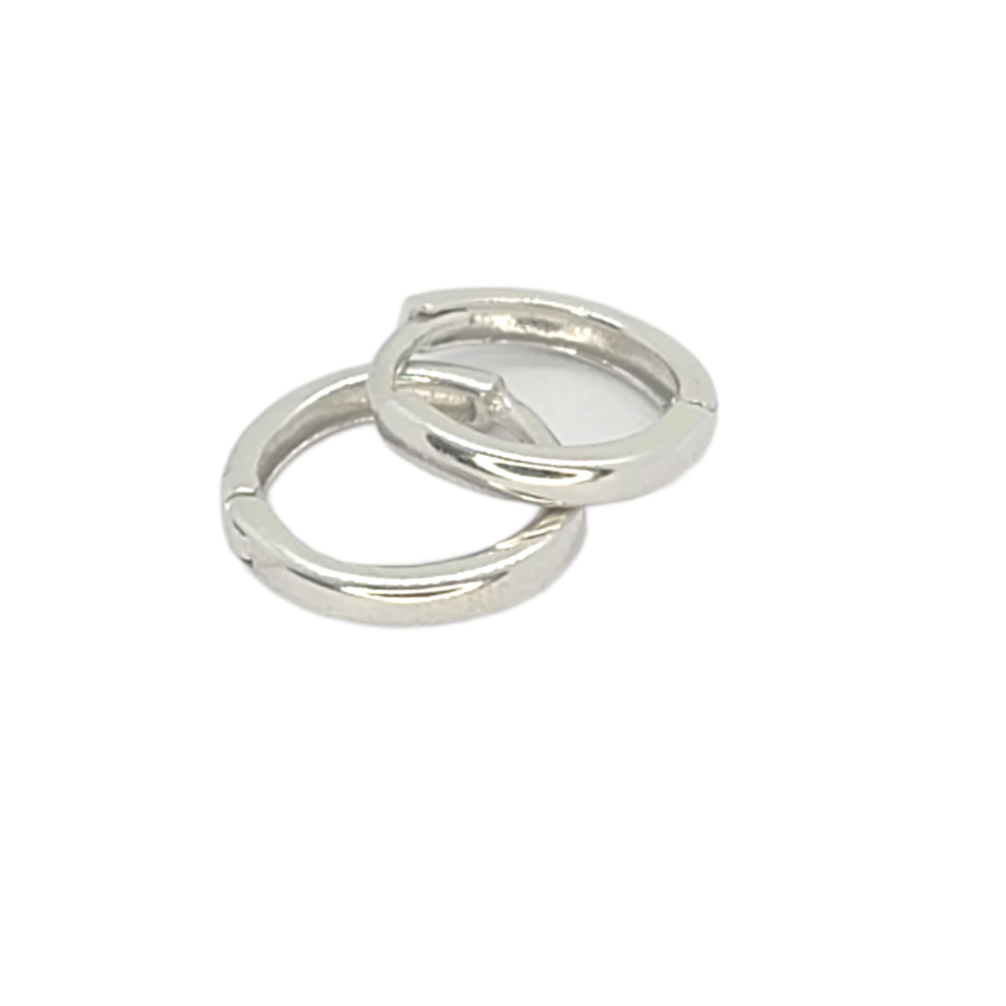 14kt White Gold 1.9mm Solid Huggies 0.45"inches