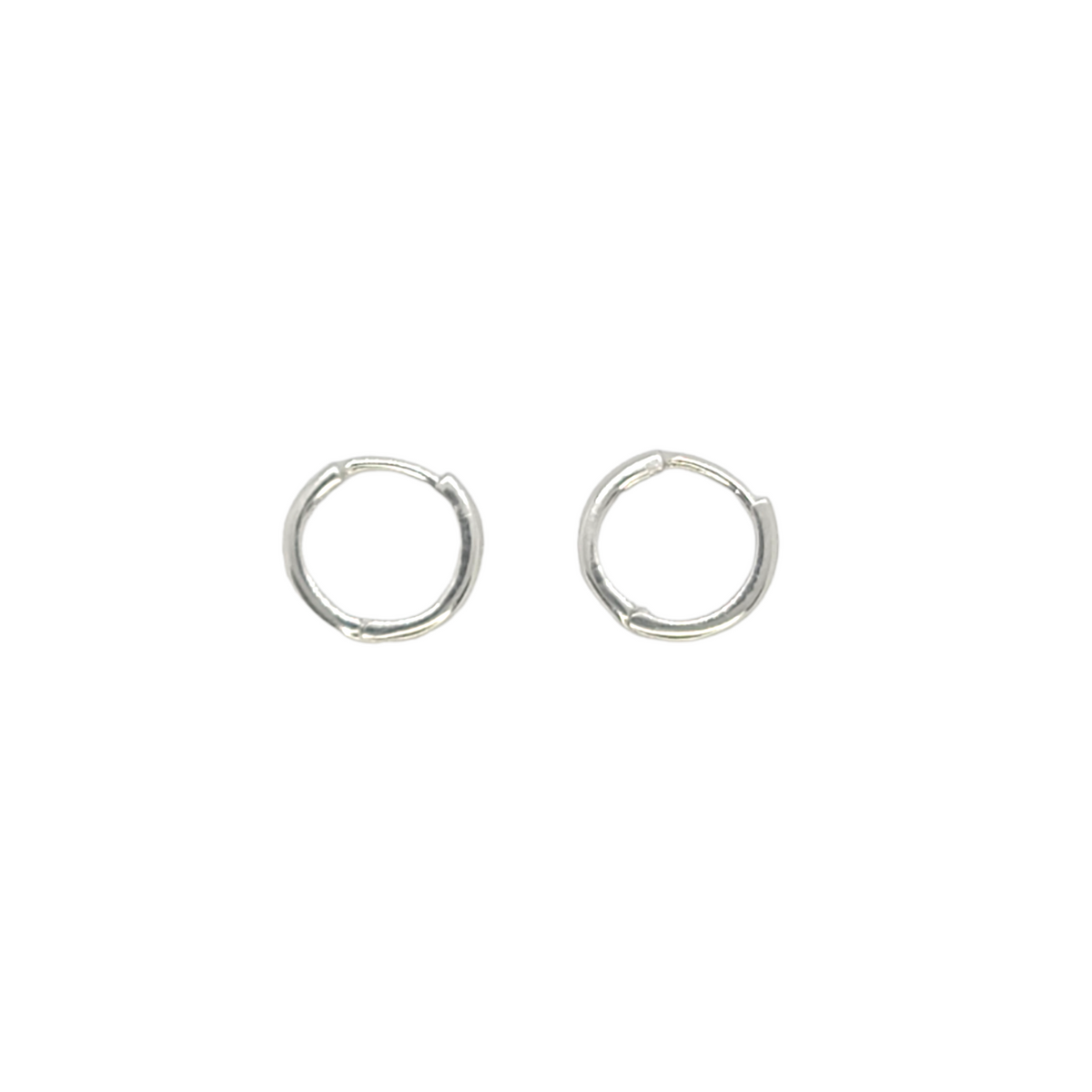 14kt White Gold 1.9mm Solid Huggies 0.45"inches