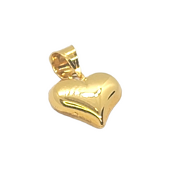 14kt Two-Tone Gold (Rose Gold Accent) CZ Heart Charm Pendant