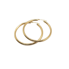 14kt Yellow Gold 3mm Hoops 1.7" inches