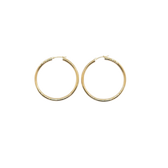 14kt Yellow Gold 3mm Hoops 1.7" inches