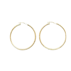 14kt Yellow Gold 2.2mm Hoops - Diamond Cut Pattern