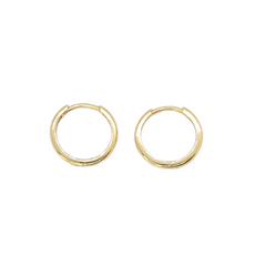 14kt Yellow Gold 2mm Huggies .60"inches