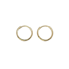 14kt Yellow Gold 2mm Huggie Hoops 0.50"inches