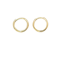 14kt Solid Yellow Gold 2mm Rounded Huggie Hoops 0.40"inches