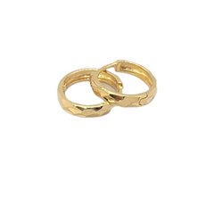 14kt Yellow Gold 2.5mm Huggies 0.45"inches Rounded Diamond Cut Pattern