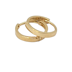 14kt Solid Yellow Gold 1.75mm Squared Huggies 0.40" inches